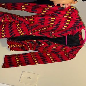 African peplum blazer